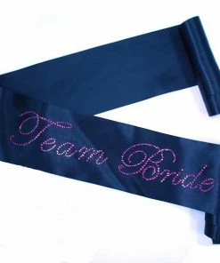 Bachelorette Superstore Pink Rhinestone 'Team Bride' Black Sash