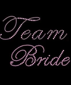 Bachelorette Superstore Pink Rhinestone "Team Bride" Tank Top Or T-shirt