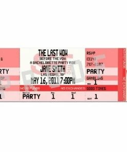 Bachelorette Superstore Bachelorette Party Custom Ticket Invitations