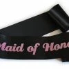 Bachelorette Superstore Sashes Glittering Black/Pink "Maid Of Honor" Sash