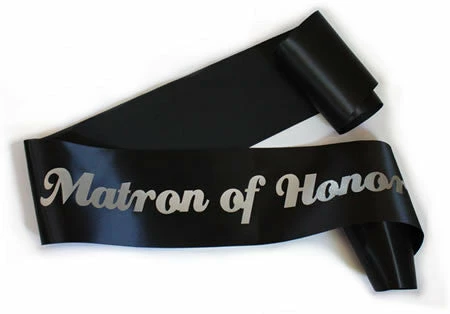 Bachelorette Superstore Glittering Black/Silver "Matron Of Honor" Sash Sashes 1 Bachelorette Superstore Glittering Black/Silver "Matron Of Honor" Sash Sashes