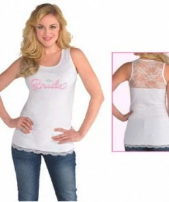 Bachelorette Superstore Party Attire Classic Bride Tank W/ Lace Back