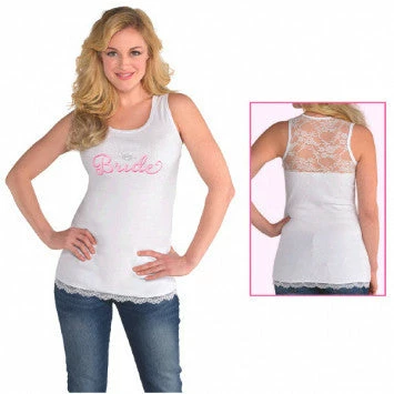 Bachelorette Superstore Party Attire Classic Bride Tank W/ Lace Back 1 Bachelorette Superstore Party Attire Classic Bride Tank W/ Lace Back