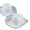Bachelorette Superstore White Bride Cowgirl Hat Tiaras, Veils & Hats