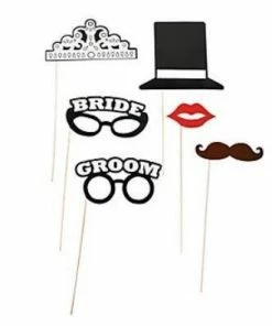 Bachelorette Superstore Decorations Bride & Groom Stick Props
