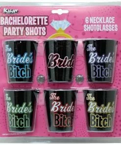 Bachelorette Superstore Bride's Bitches Shot Necklaces, 6 Pk