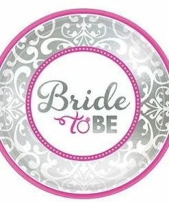 Bachelorette Superstore Classic Bride Metallic Design Plate, 7" 8ct. Partyware