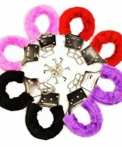 Bachelorette Superstore Furry Handcuffs & Keys, 1 Pair
