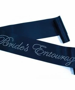 Bachelorette Superstore Rhinestone 'Brides Entourage' Black Sash