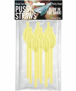 Bachelorette Superstore Pussy Straws- Glow In The Dark, 8 Pc Drink'n Goods