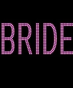 Bachelorette Superstore Pink Rhinestone Block "BRIDE" Tank Top Or T-shirt Bride/Bachelorette Sashes