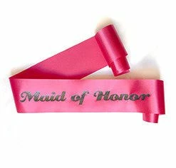 Bachelorette Superstore Glittering Hot Pink/Black "Maid Of Honor" Sash