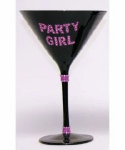 Bachelorette Superstore 'Party Girl' Bling Martini Glass Drink'n Goods