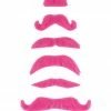 Bachelorette Superstore PINK Mustaches - Self Adhesive, Set Of 6