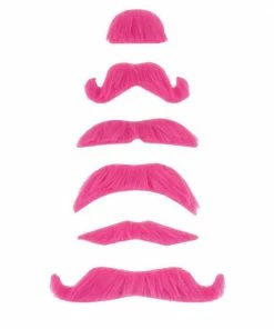 Bachelorette Superstore PINK Mustaches - Self Adhesive, Set Of 6