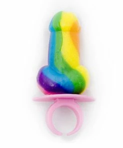 Bachelorette Superstore Rainbow Cock Sucker Ring, 1 Pc