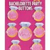 Bachelorette Superstore Diamond Ring Classic Bridal Party Buttons, 7pc Party Attire