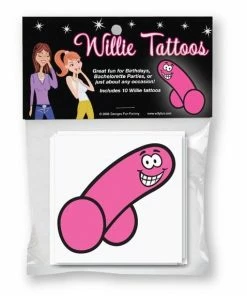 Bachelorette Superstore Willie Tattoos, 10 Pk